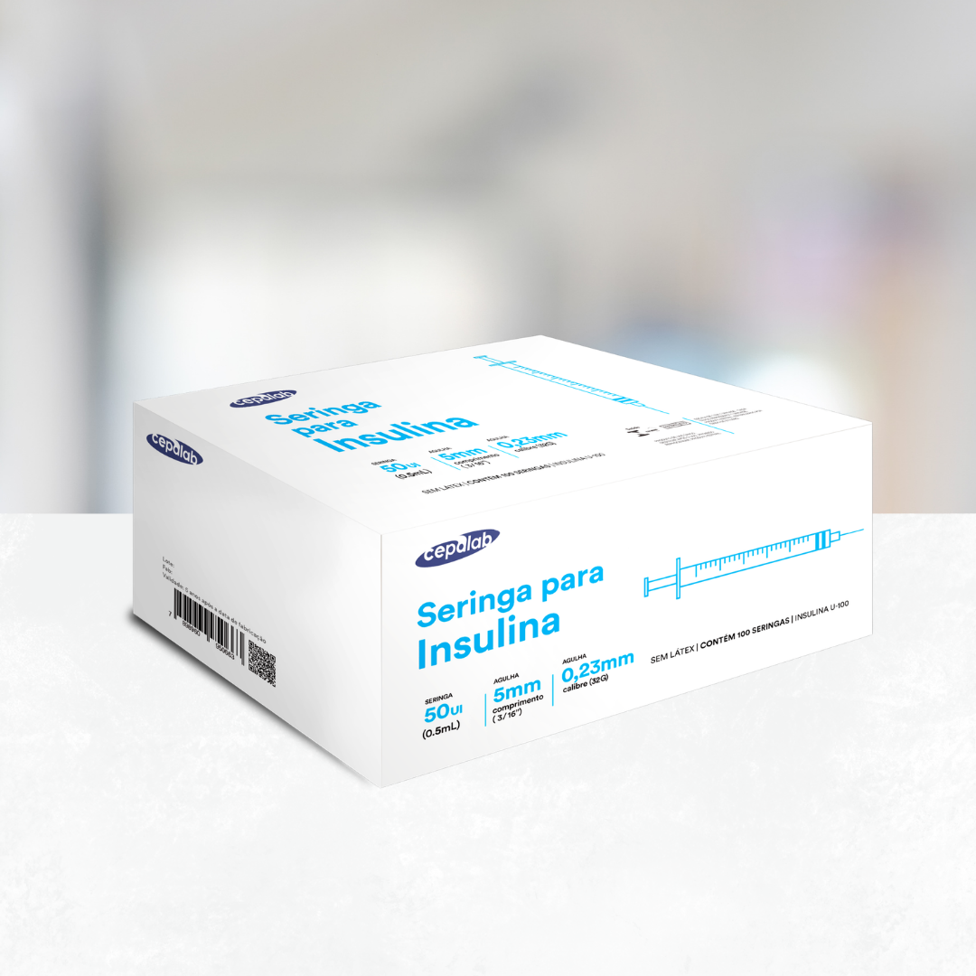 Seringa para Insulina 5mm 0,5mL 32G - Cepalab