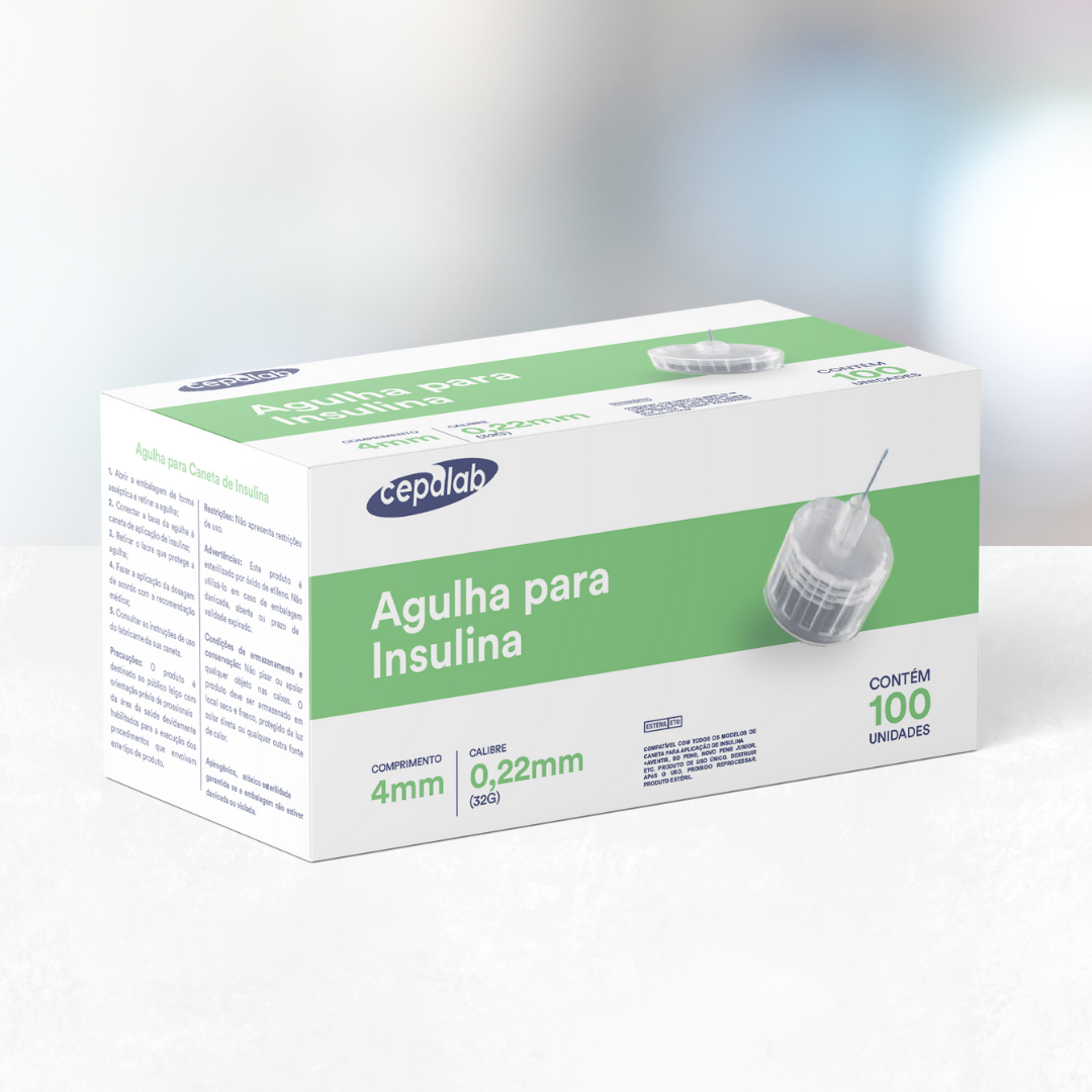 Agulha para Insulina 32Gx4mm C/100 - Cepalab