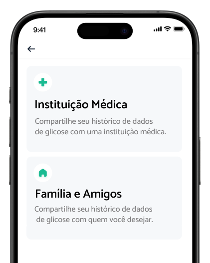 Compartilhamento com médicos e familiares